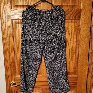 LOFT Black and White Wide Leg Pants